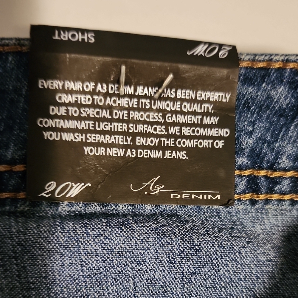 AG NWT Blue Jean Shorts with Frayed Hem and Distressed Details - Picture 3 of 7